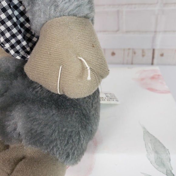 Vintage Belgium Gray Dressed Elephant Plush Trunk Up Pink RARE Stuffed Animal - Picture 5 of 12